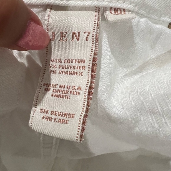 JEN7 by 7 for All Manking WHITE SLIM STRAIGHT JEANS size 10 preppy F - Picture 9 of 10